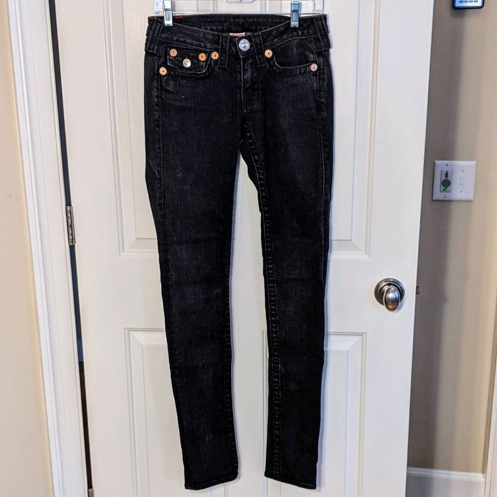 True Religion 'Julie Big T' Black Jeans, Size 28 Long